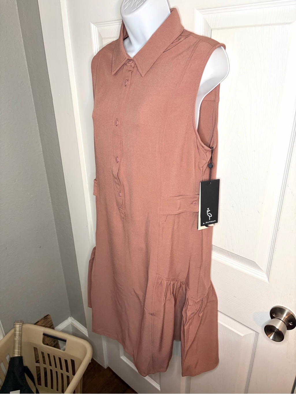 A. Putnam Womens Sleeveless Collared Mini Garden Dress Sport Dress Mauve M Nwt — image 4 of 8